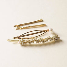 Load image into Gallery viewer, Pearl & Metal Hair Bobby Pins | Set of 4