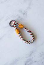 Load image into Gallery viewer, Rope Bag Charm: Blue/Mustard