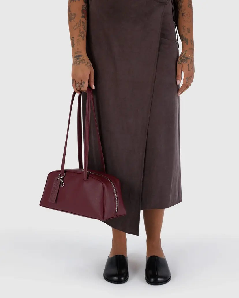 Recycled Leather Bowler Bag - Mahogany – Muz & Rose