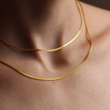 Load image into Gallery viewer, Classic Herringbone Chain: 14k Gold Fill / 16"
