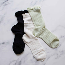 Load image into Gallery viewer, Lace Ruffle Socks: Pastel Green