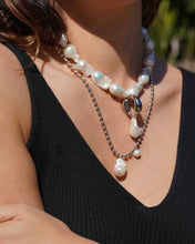 Load image into Gallery viewer, Spiral Vegan Pearl Necklace: Silver