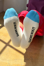Load image into Gallery viewer, Color Block Girlfriend Socks : Blue Red