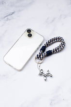 Load image into Gallery viewer, Rope Keychain with Dog Charm: Navy/Khaki