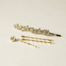 Load image into Gallery viewer, Rhinestone & Metal Hair Bobby Pins | Set of 4