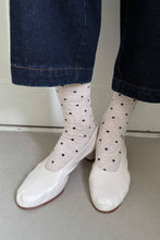 Load image into Gallery viewer, Sneaker Socks: Oatmeal Polka Dot