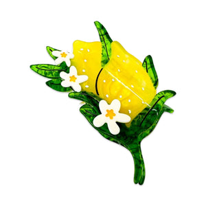 Lemon and Flowers Hair Claw