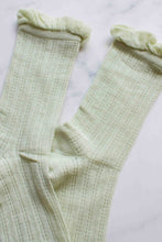 Load image into Gallery viewer, Lace Ruffle Socks: Pastel Green