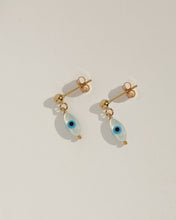 Load image into Gallery viewer, Evil Eye Earrings: Gold