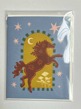 Load image into Gallery viewer, Fire Horse Blue Greeting Card