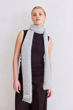 Load image into Gallery viewer, The Alpaca Skinny Scarf - Blizzard Grey