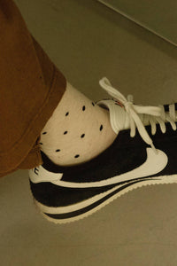 Sneaker Socks: Oatmeal Polka Dot