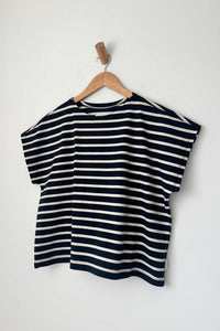 Manon Tee - White Stripe on Navy