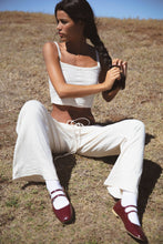 Load image into Gallery viewer, Drawstring Pointelle Pant: Gossamer