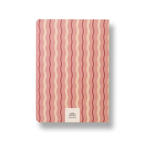 Pink Waves Stepped Softcover Lined Notebook