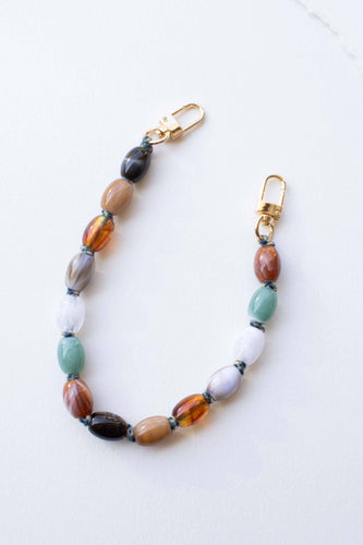 Color Bead Bag Charm: Natural Agate