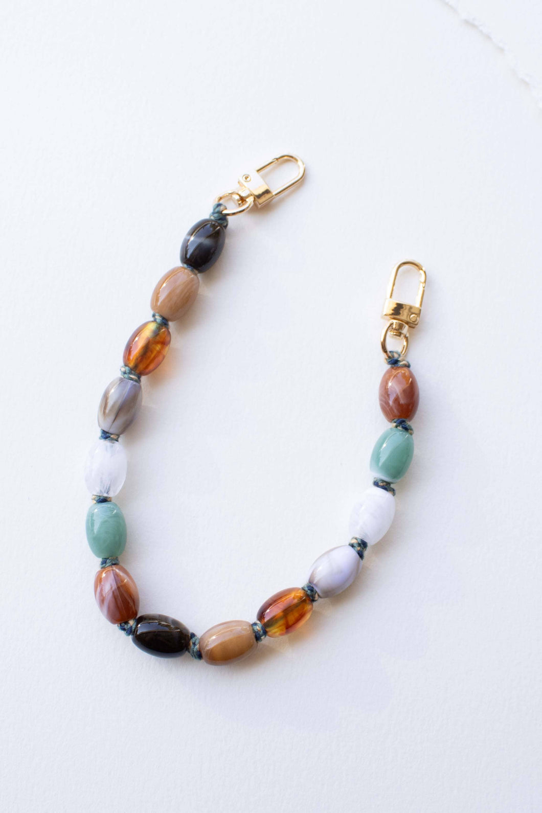 Color Bead Bag Charm: Natural Agate