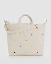 Load image into Gallery viewer, Horizontal Zip Duck Bag - Embroidered Hearts