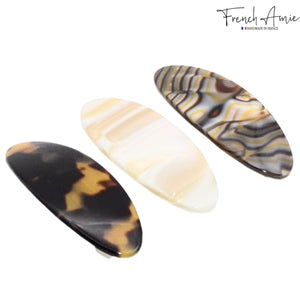 French Oval Hair Barrette: Set of 3