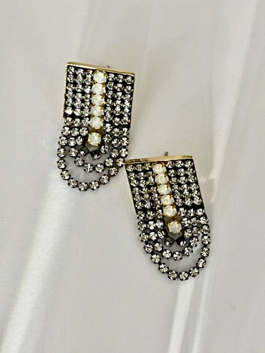 Honora Earrings: Hematite