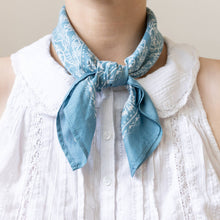 Load image into Gallery viewer, Cotton Rosey Bandana | Faded Blue