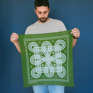 Cotton Love Knot Bandana | Olive
