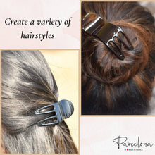Load image into Gallery viewer, French Bear Paw Set of 2 Hair Claw Clips: Tortoise Shell and Black