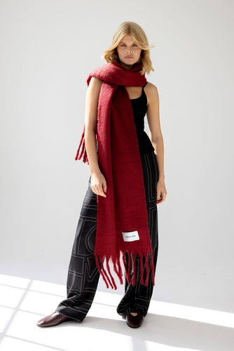 The Reykjavik Scarf - 100% Recycled - Cranberry