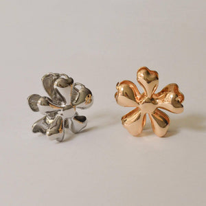 Flower Metal Hair Claw Clip | Silver