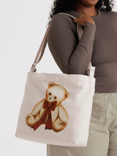 Horizontal Zip Duck Bag - Teddy Bear
