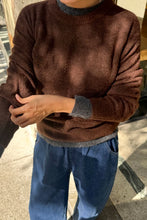 Load image into Gallery viewer, Cecile Crew Neck Mohair Sweater: Espresso