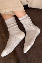 Load image into Gallery viewer, Wool Waffled Socks: Oatmeal / Cream