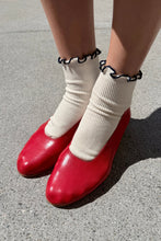 Load image into Gallery viewer, The Petite Ruffle Sock: Soft White / Navy