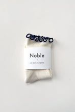 Load image into Gallery viewer, The Petite Ruffle Sock: Soft White / Navy