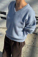 Load image into Gallery viewer, Abby Cotton V-Neck Sweater: Cornflower