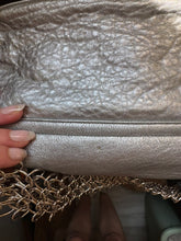 Load image into Gallery viewer, YVES SAINT LAURENT Silver Leather + Mesh Strap Bag