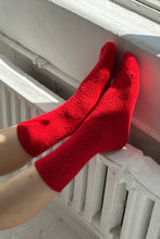Load image into Gallery viewer, Cashmere Pointelle Socks: Red