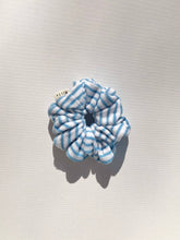 Load image into Gallery viewer, TERRY CLOTH STRIPE SCRUNCHIE: LIGHT BLUE STRIPE