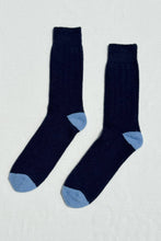Load image into Gallery viewer, Extended Cashmere Classic Socks: Navy