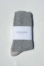 Load image into Gallery viewer, Wool Waffled Socks: Stone / Cream
