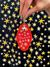 Load image into Gallery viewer, Cancer Embroidered Retro Motel Keychain