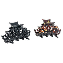Load image into Gallery viewer, Parcelona French Beau Small Set of 2 Shell &amp; Black Jaw Hair Claw Clip