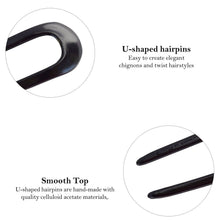 Load image into Gallery viewer, Set of 2 French Hair Pins: Black