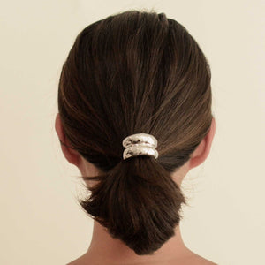 Mini Metal Double Cuff Hair Tie | Silver