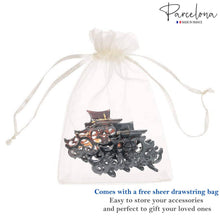 Load image into Gallery viewer, Parcelona French Beau Small Set of 2 Shell &amp; Black Jaw Hair Claw Clip