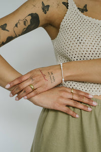 Avery Bracelet - Pearl: Sterling Silver