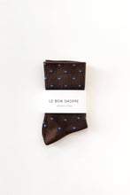 Load image into Gallery viewer, Sneaker Socks: Polka Dot - Cacao/Blue