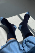 Load image into Gallery viewer, Extended Cashmere Classic Socks: Navy