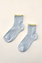 Load image into Gallery viewer, The Petite Ruffle Sock: Baby Blue / Butter