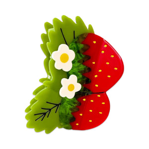 Strawberries and Flowers Hair Claw